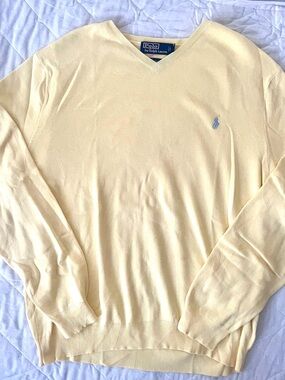 Polo by Ralph Lauren Men's V-Neck Sweater - Light Yellow